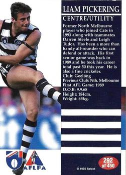 1995 Select AFL #292 Liam Pickering Back